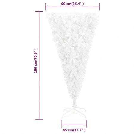 Upside-down Artificial Christmas Tree with Stand White 180 cm