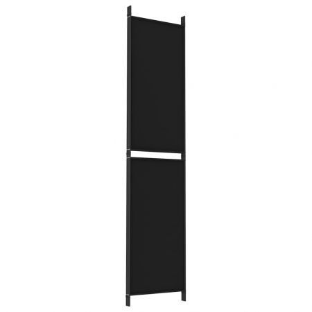 4-Panel Room Divider Black 200x220 cm Fabric