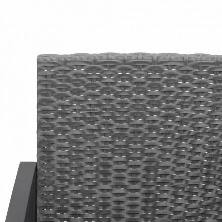 Garden Dining Chairs 2 pcs Dark Grey PP Rattan