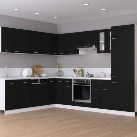 Corner Bottom Cabinet Black 75.5x75.5x80.5 cm Engineered Wood