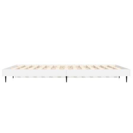 Bed Frame White 137x187 cm Double Size Engineered Wood