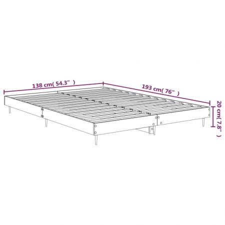 Bed Frame White 137x187 cm Double Size Engineered Wood