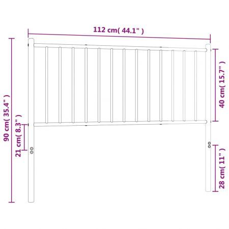 Metal Headboard White 107 cm