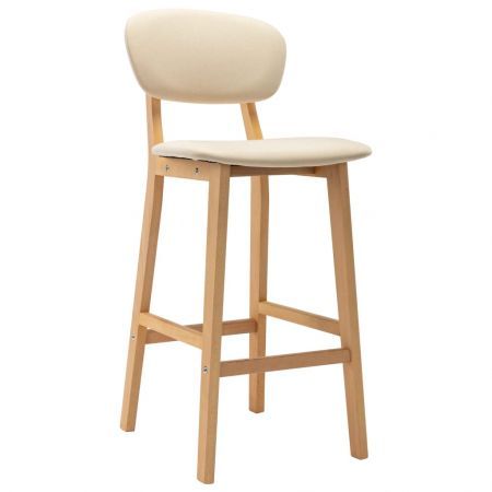 Bar Stools 2 pcs Cream Fabric