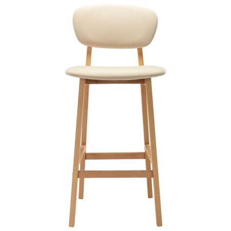 Bar Stools 2 pcs Cream Fabric