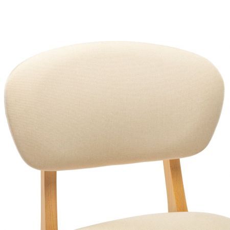 Bar Stools 2 pcs Cream Fabric