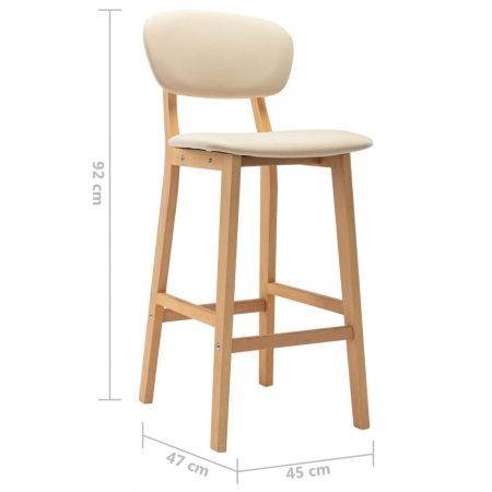 Bar Stools 2 pcs Cream Fabric