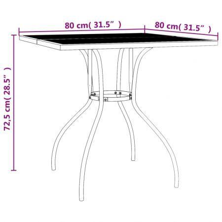 Garden Table Anthracite 80x80x72.5 cm Steel Mesh