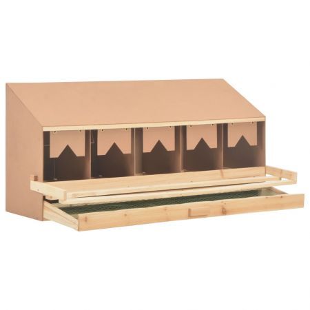 Chicken Laying Nest 5 Compartments 117x33x54 cm Solid Pine Wood