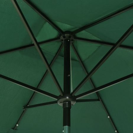 Parasol with LEDs and Steel Pole Green 2x3 m