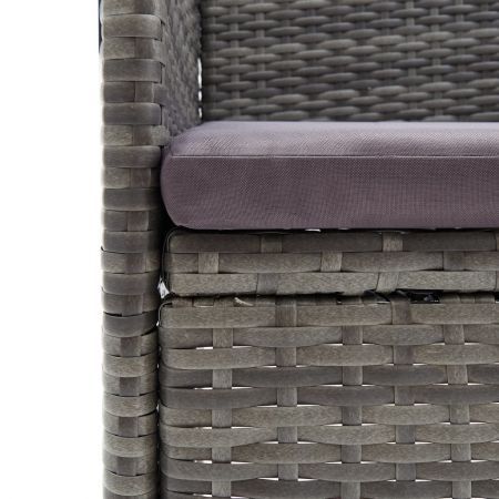 Garden Dining Chairs 4 pcs Poly Rattan Grey