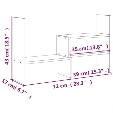 Monitor Stand White (39-72)x17x43 cm Solid Wood Pine