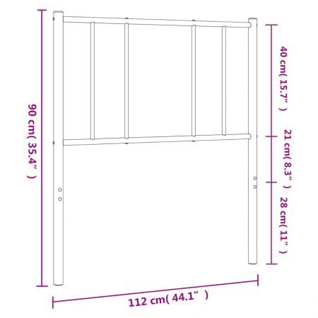 Metal Headboard White 107 cm