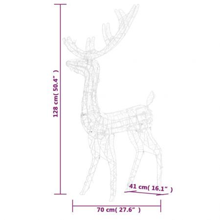 Acrylic Reindeer Christmas Decoration 140 LEDs 120 cm Warm White