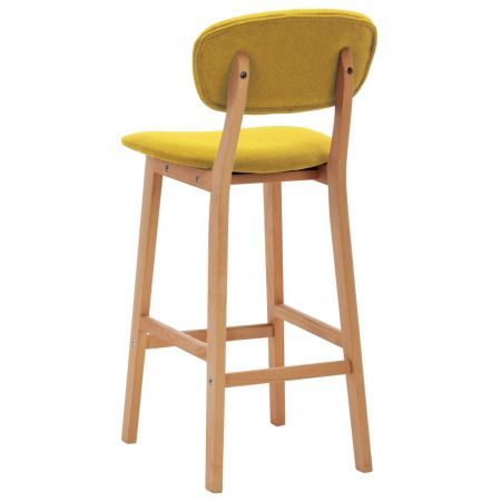 Bar Stools 2 pcs Mustard Yellow Fabric