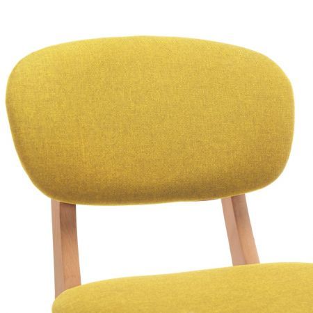 Bar Stools 2 pcs Mustard Yellow Fabric