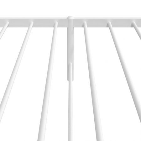 Metal Bed Frame with Headboard White 107x203 cm