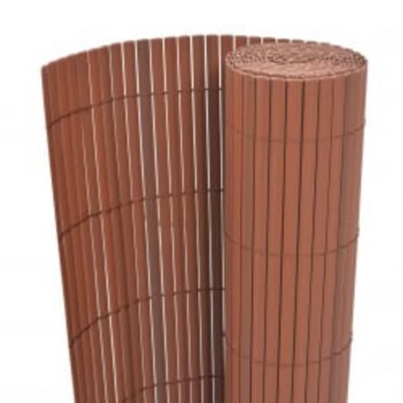 Double-Sided Garden Fence 90x400 cm Brown