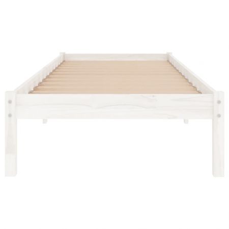 Bed Frame White Solid Wood 92x187 cm Single Bed Size