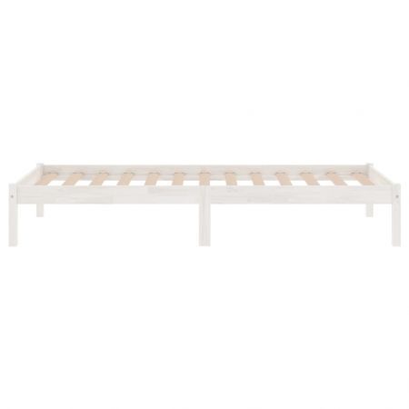 Bed Frame White Solid Wood 92x187 cm Single Bed Size