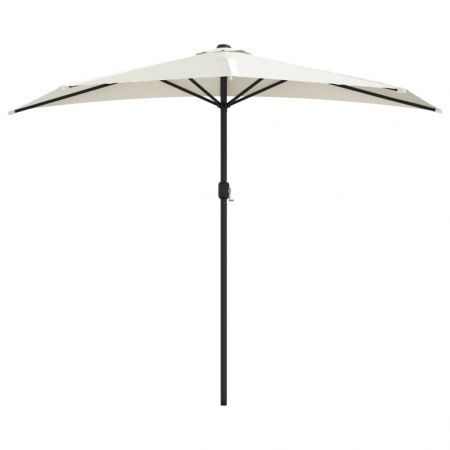 Balcony Parasol with Aluminium Pole Sand 270x144 cm Half