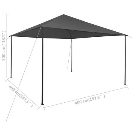 Gazebo 4x4x3 m Anthracite 180 g/m²