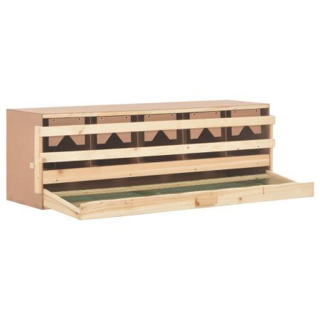 Chicken Laying Nest 5 Compartments 117x33x38 cm Solid Pine Wood