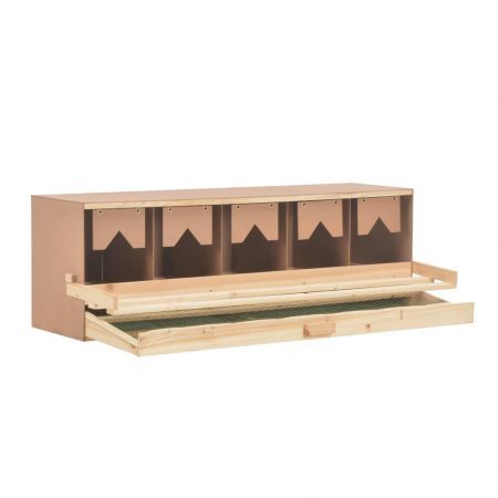 Chicken Laying Nest 5 Compartments 117x33x38 cm Solid Pine Wood