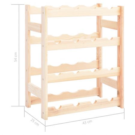 Wine Rack for 16 Bottles Solid Wood Pine