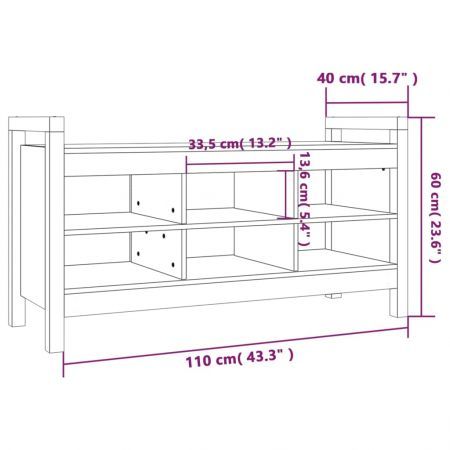 Hall Bench 110x40x60 cm Solid Wood Pine