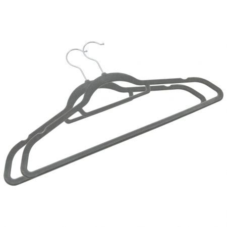 20 pcs Clothes Hanger Set Anti-slip Grey Velvet