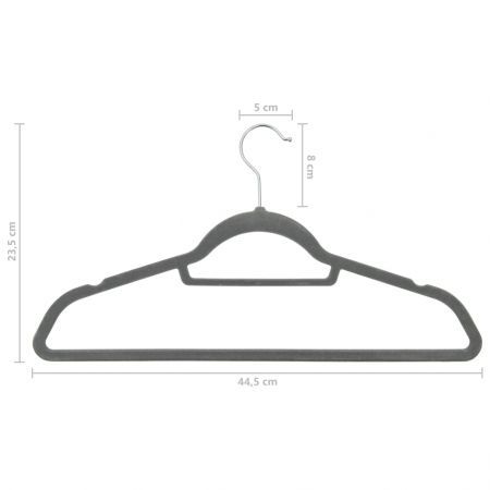 20 pcs Clothes Hanger Set Anti-slip Grey Velvet