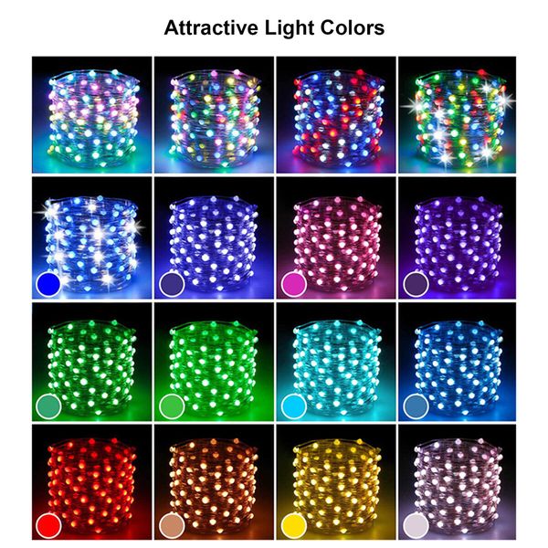 10M String Lights LED Leather thread  String Lights Dream Color Remote Control Outdoor Waterproof Christmas Holiday Bluetooth Control Bedroom Wedding