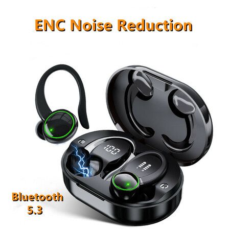 TWS Bluetooth 5.3 Wireless Earbuds HiFi Headphones Over-Ear Headset Sports Waterproof Built-in Microphone LED Display