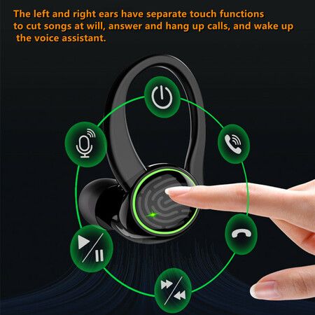 TWS Bluetooth 5.3 Wireless Earbuds HiFi Headphones Over-Ear Headset Sports Waterproof Built-in Microphone LED Display