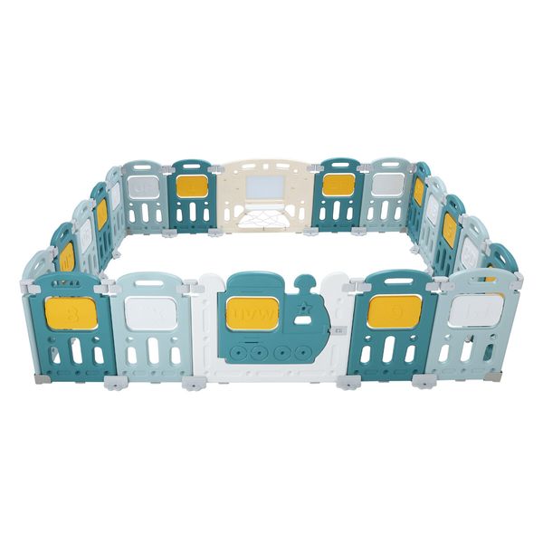 Baby Playpen 20 Panels Safe Fence Kids Enclosure Kidbot Activity Centre Safety Barrier Foldable Gate Play Yard Train Design