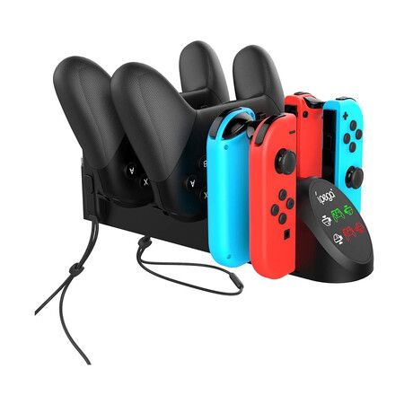 6 in 1 Charging Dock Stand Base for Nintend Switch JoyCon Pro with Switch JoyCon Small Handle PRO Game Controller Charger