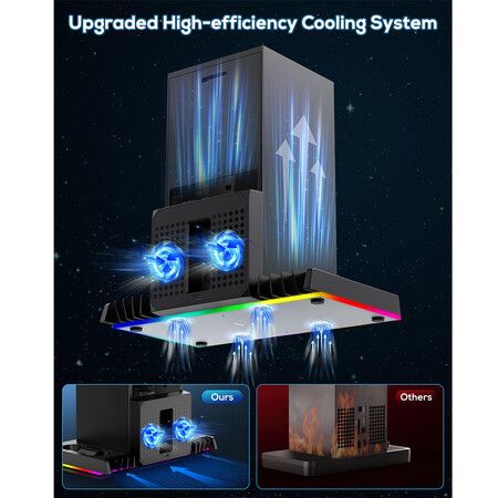 RGB Cooling Fan Charging Station with Dual Charger Dock and Cooler System Stand for Xbox Series X