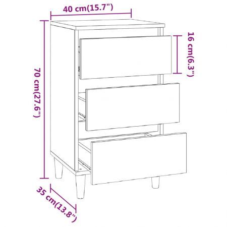 Bedside Cabinet Brown Oak 40x35x70 cm Engineered Wood