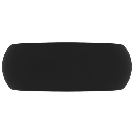 Luxury Wash Basin Round Matt Black 40x15 cm Ceramic