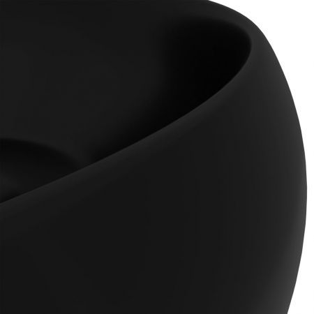 Luxury Wash Basin Round Matt Black 40x15 cm Ceramic