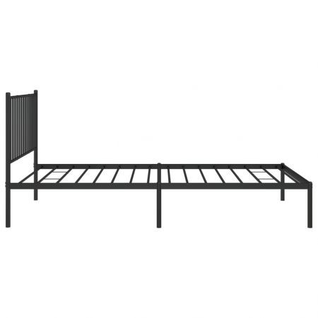 Metal Bed Frame with Headboard Black 107x203 cm