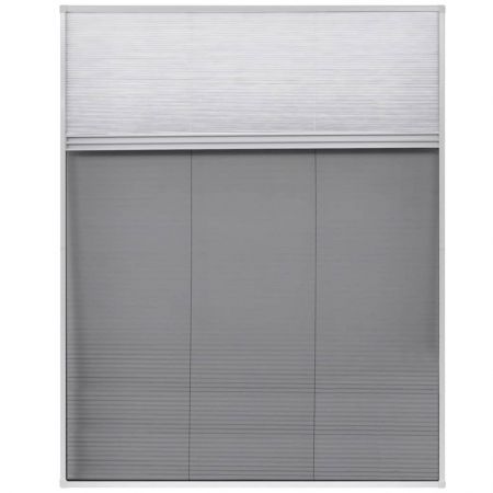 Plisse Insect Screen for Windows Aluminium 80x100 cm with Shade