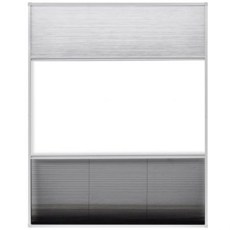 Plisse Insect Screen for Windows Aluminium 80x100 cm with Shade