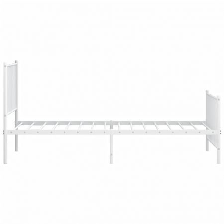 Metal Bed Frame with Headboard and Footboard White 92x187 cm Single