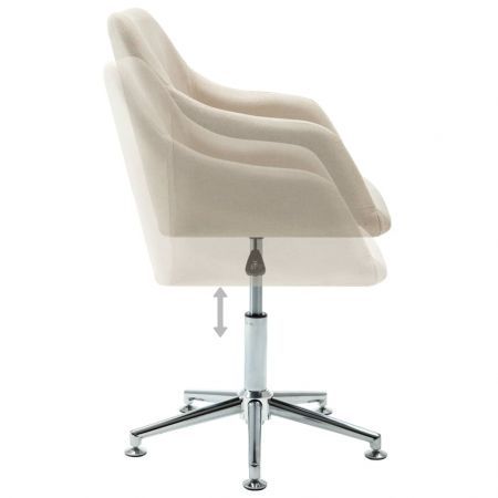 Swivel Office Chair Cream Fabric