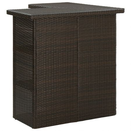 Corner Bar Table Brown 100x50x105 cm Poly Rattan