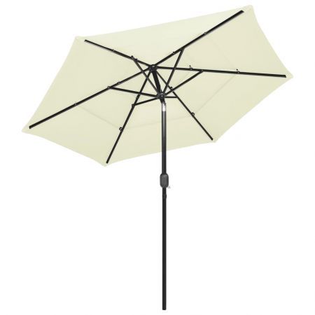 3-Tier Parasol with Aluminium Pole Sand 2.5 m