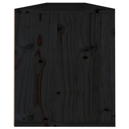 Wall Cabinets 2pcs Black 100x30x35 cm Solid Wood Pine