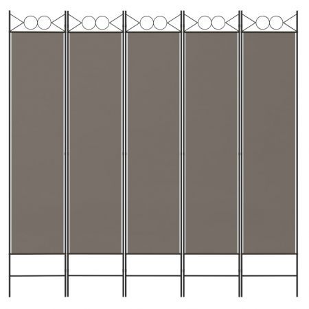 5-Panel Room Divider Anthracite 200x220 cm Fabric